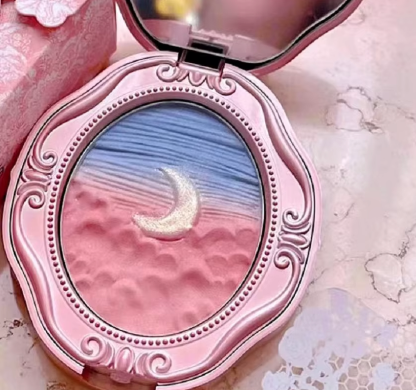 Oil Painting Gradient Blusher - "Pink blue"